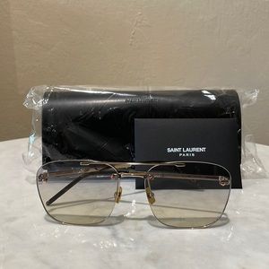 Saint Laurent SL 309 RIMLESS Sunglasses color: gold gold violet NWT
